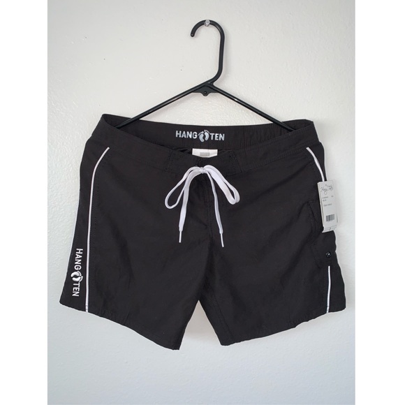 KIDS HANG TEN BLACK SWIM SHORTS - Picture 2 of 3